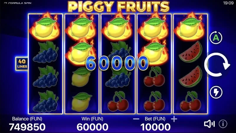 Piggy Fruits - stór útborgun frá Piggy Feature með handahófi Wild-táknum